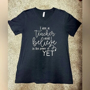 Teacher motivational black t-shirt size M